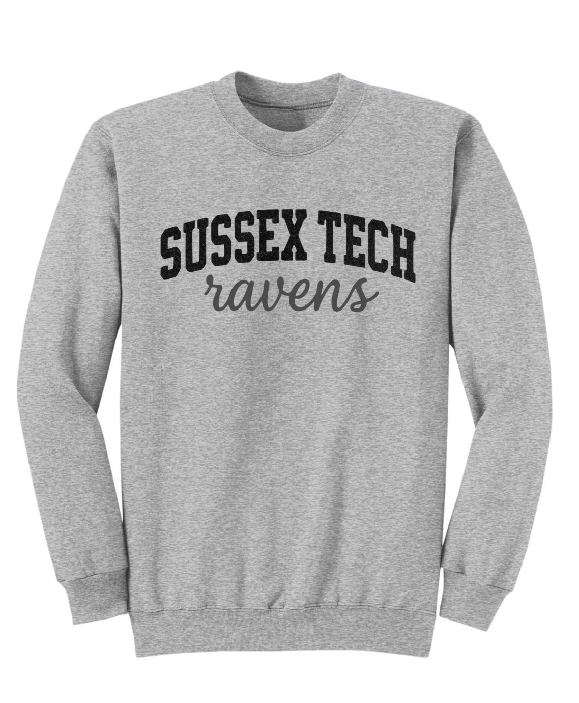 Faux Patchwork Crewneck Sweatshirt-Sussex Tech