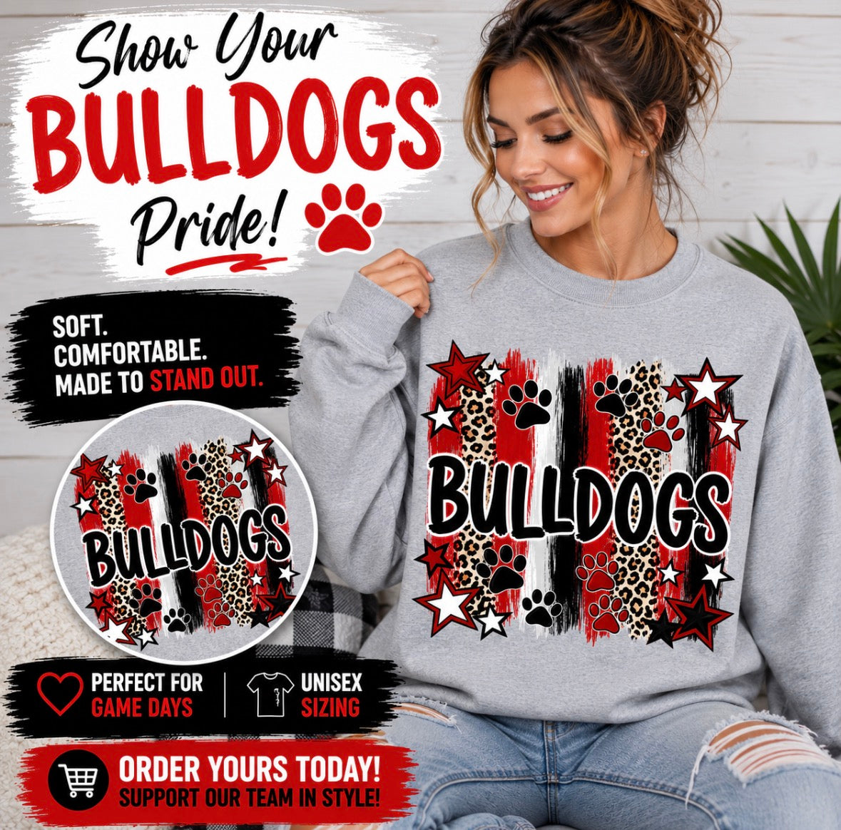 Bulldogs Leopard Print and Stars