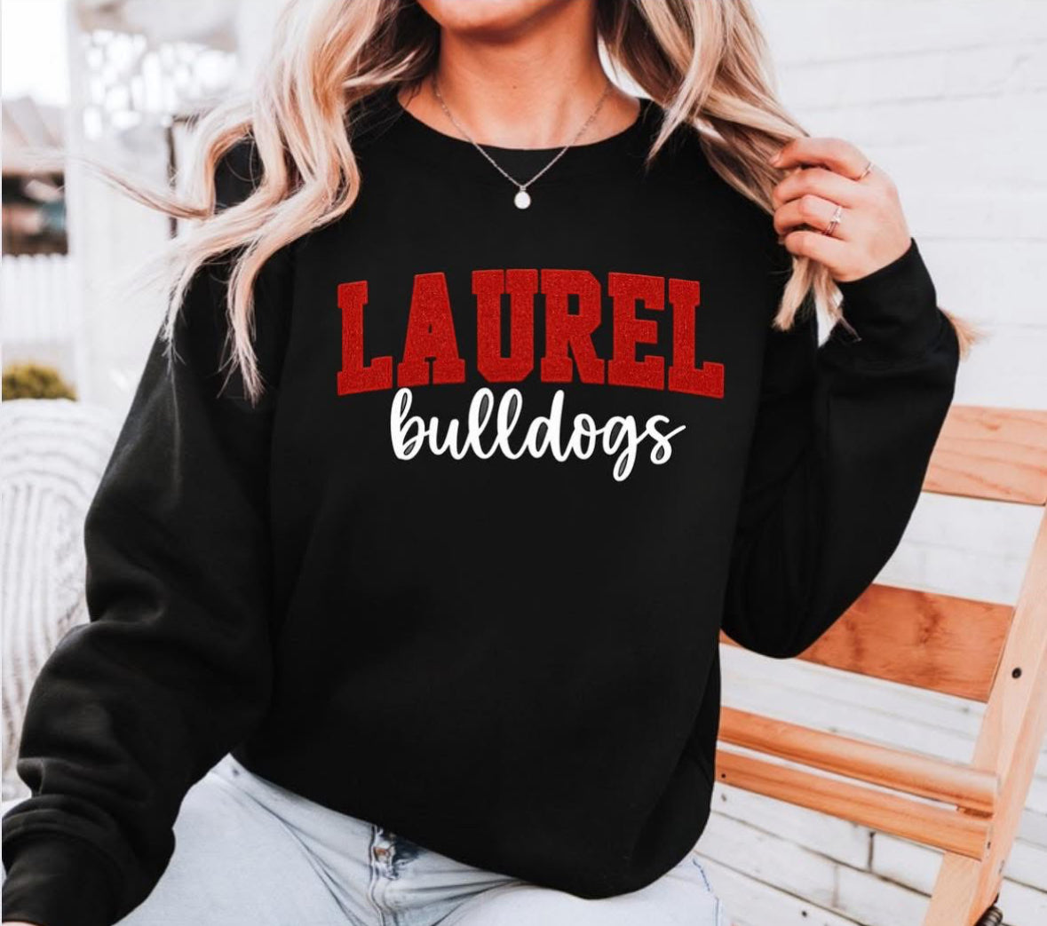 Faux Patchwork Crewneck Sweatshirt-Laurel