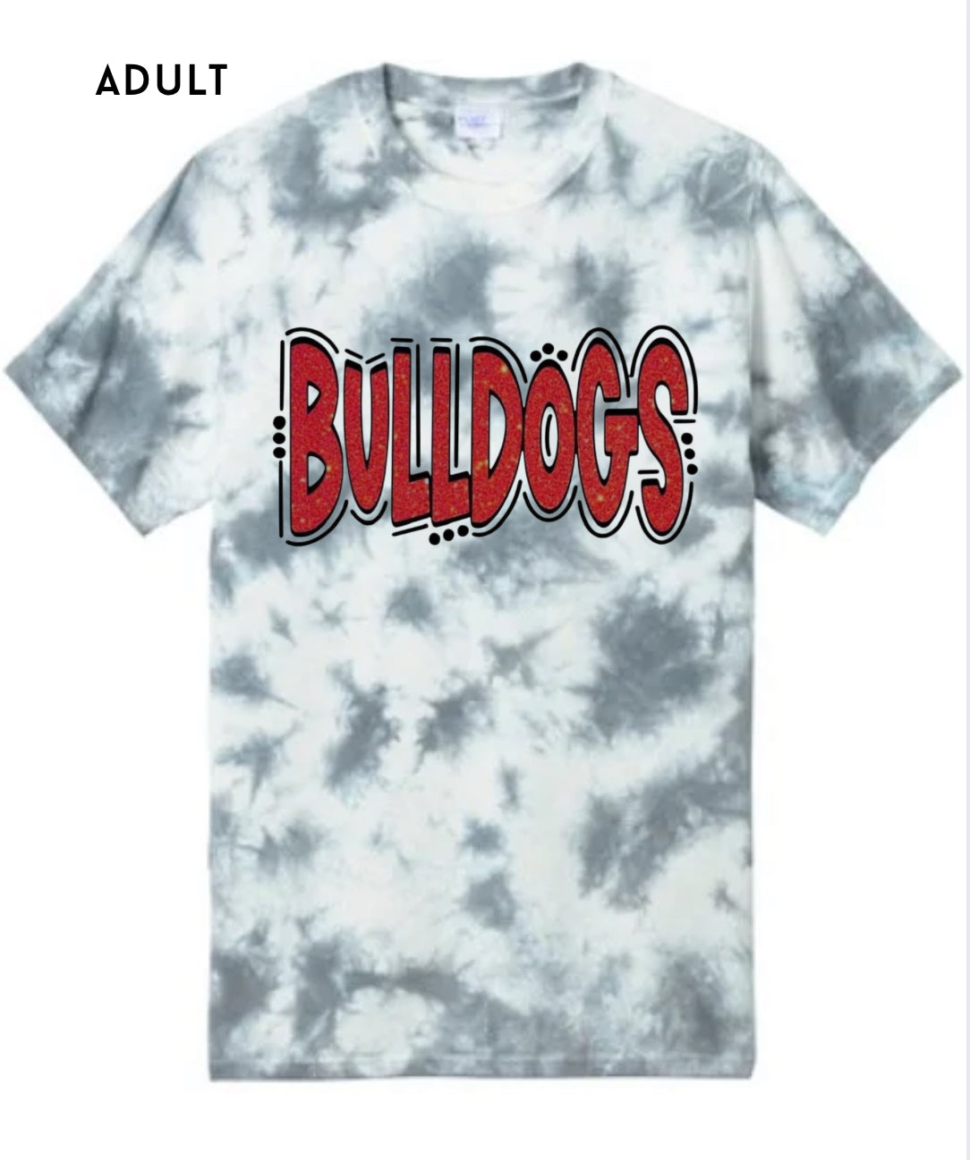 Bulldog Tie Dye - Black and White