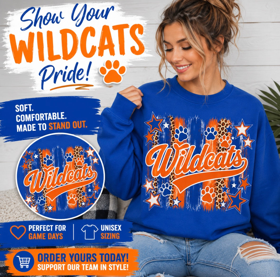 Wildcats Leopard Print and Stars