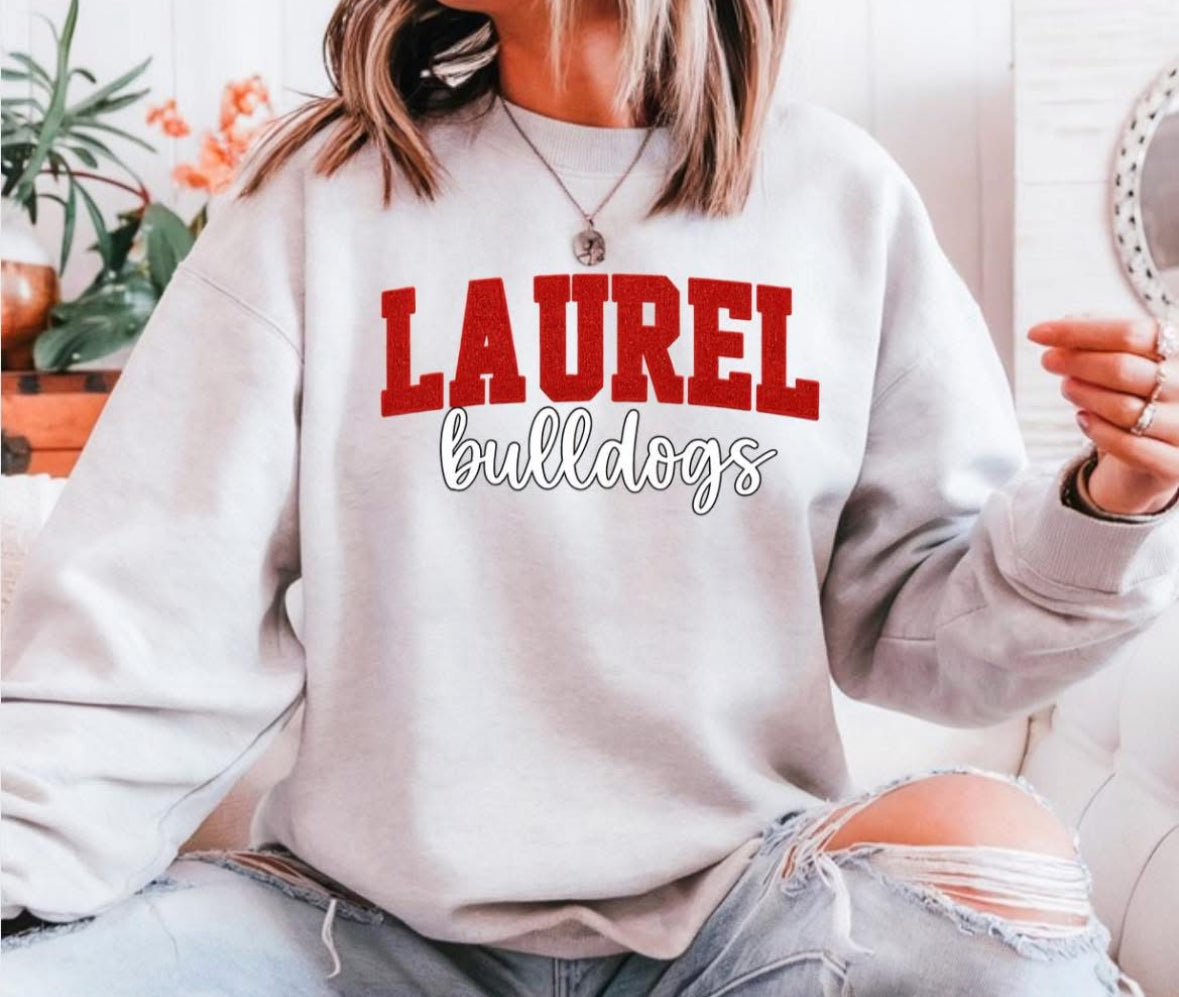 Faux Patchwork Crewneck Sweatshirt-Laurel