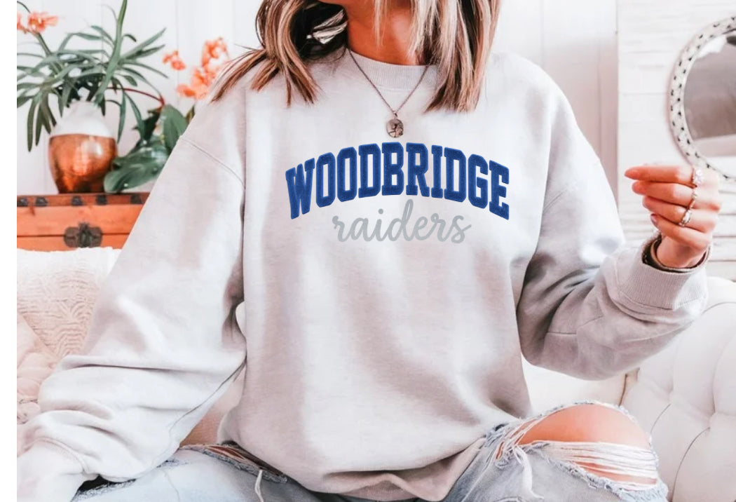 Faux Patchwork Crewneck Sweatshirt-Woodbridge