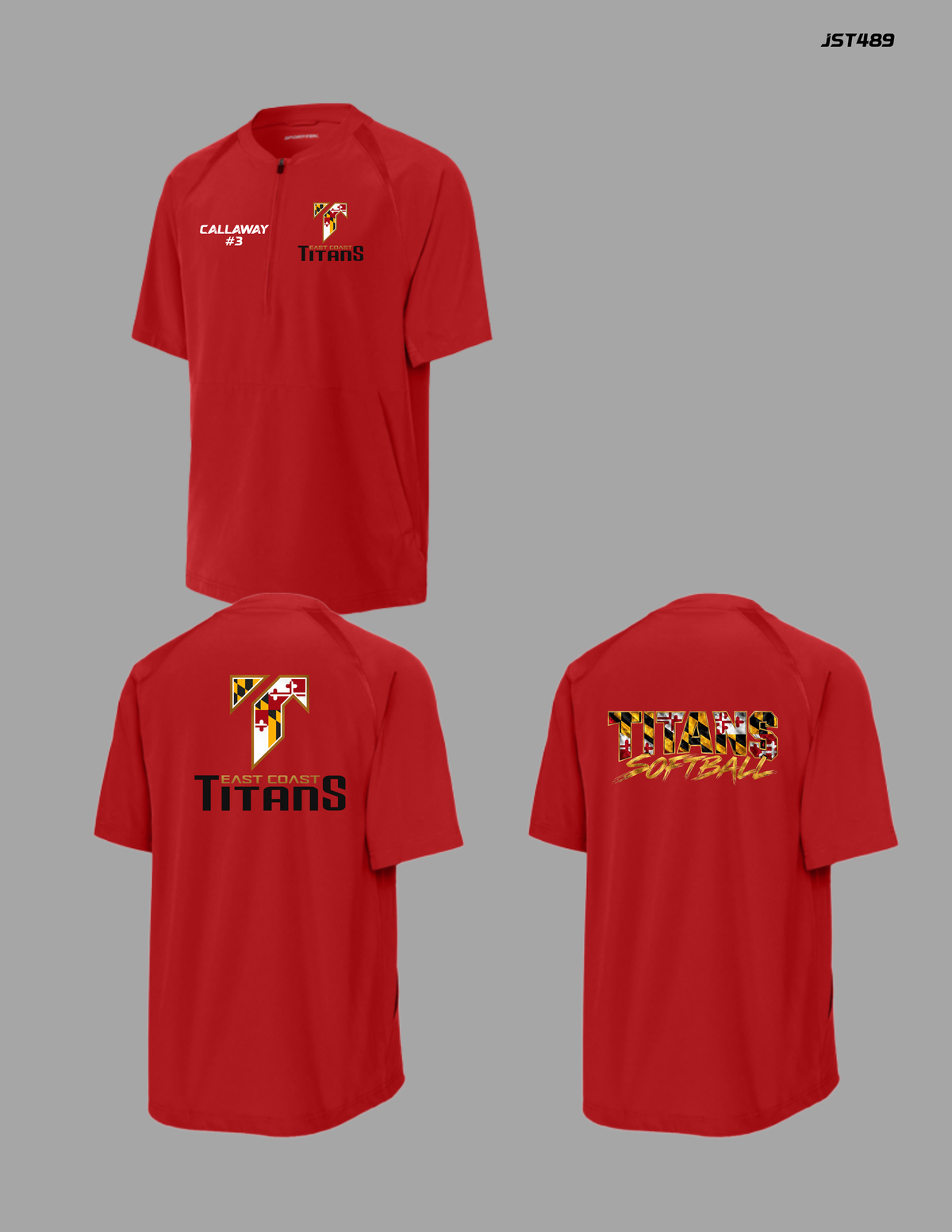 East Coast Titans - Sport-Tek Repeat 1/2-Zip Short Sleeve Jacket