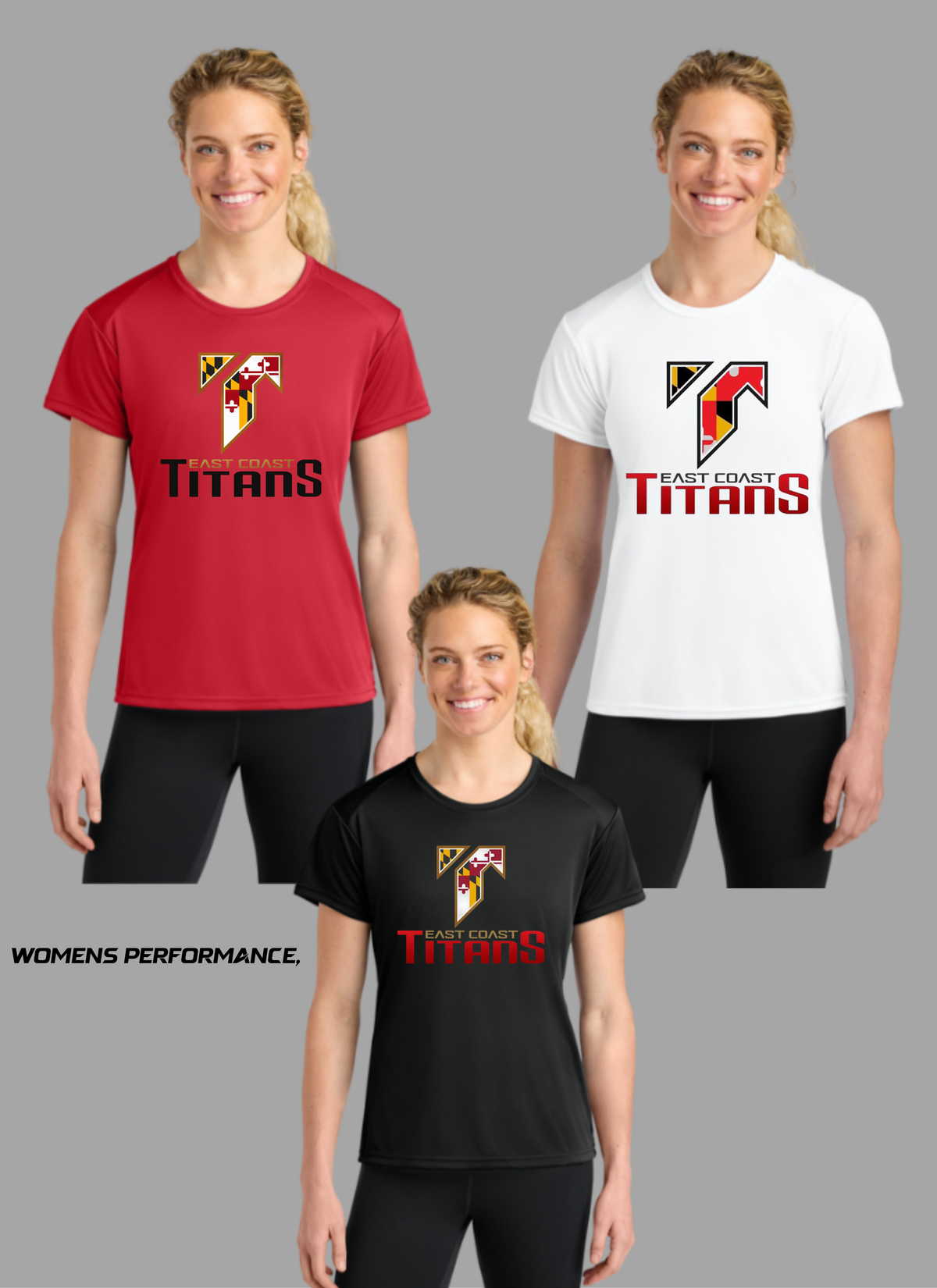 East Coast Titans - Women’s Performance Short Sleeve Tee-Large T