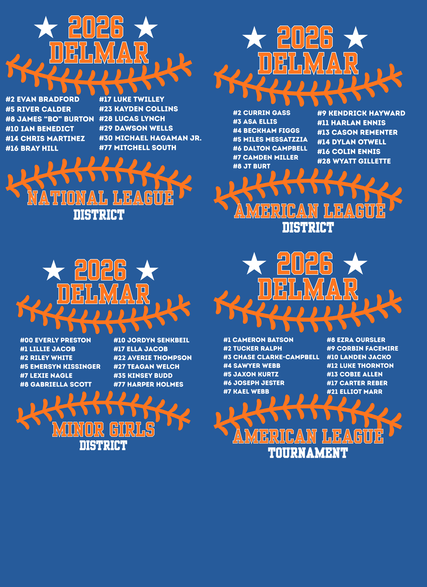 Delmar Little League - 2026 Allstar Fan Shirts