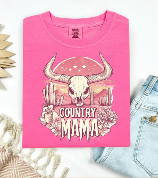 Country MAMA in Comfort Colors Tee