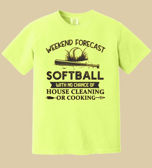 Weekend Forecast Softball in Comfort Colors Tee