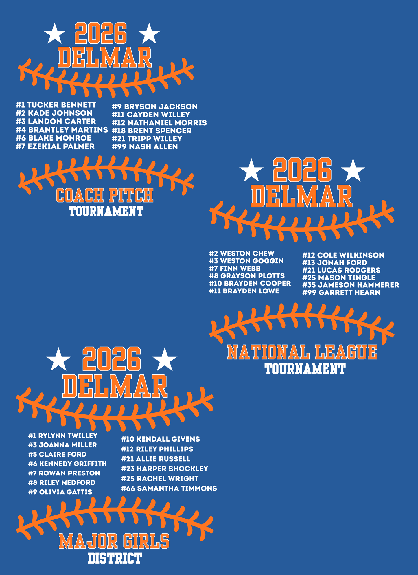 Delmar Little League - 2026 Allstar Fan Shirts