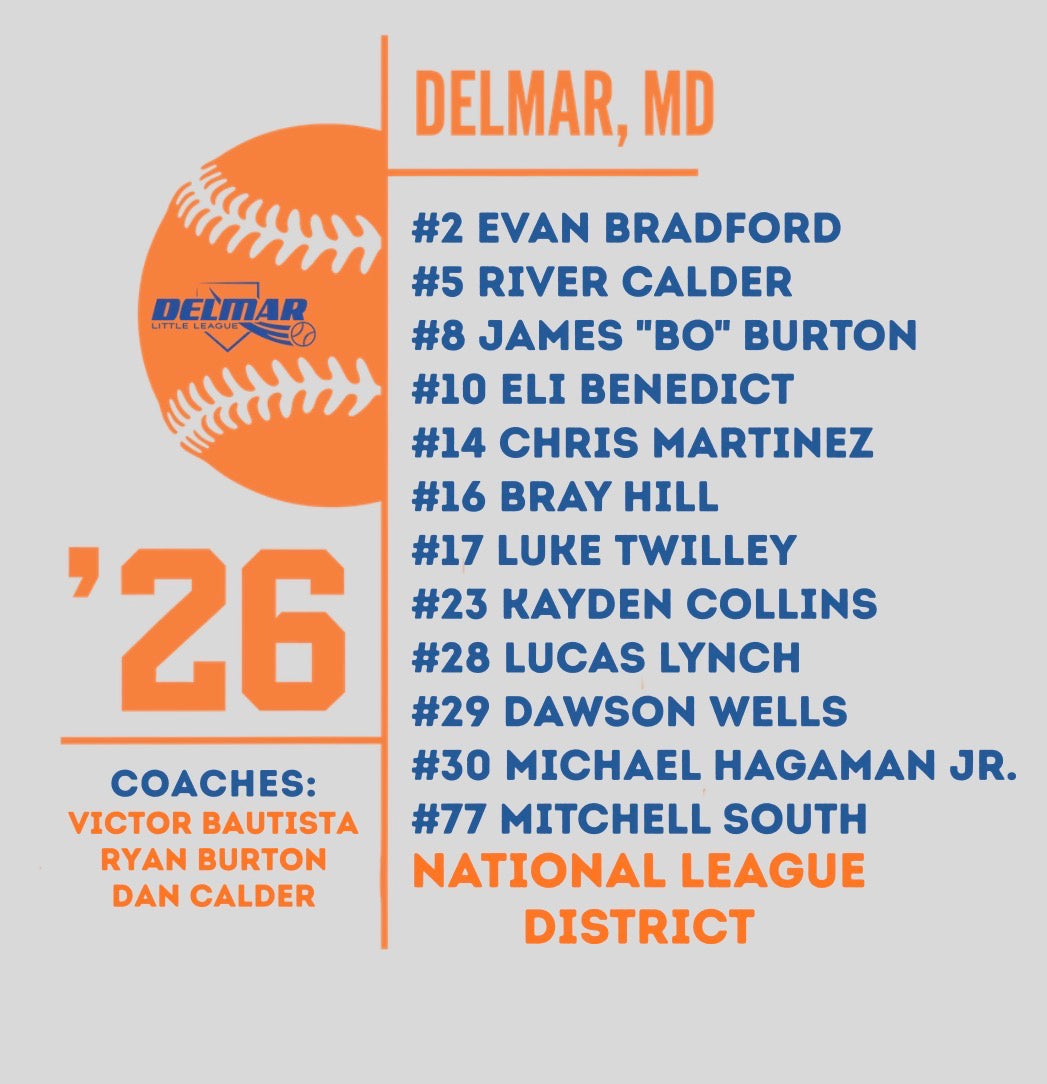 Delmar Little League - 2026 Allstar Fan Shirts