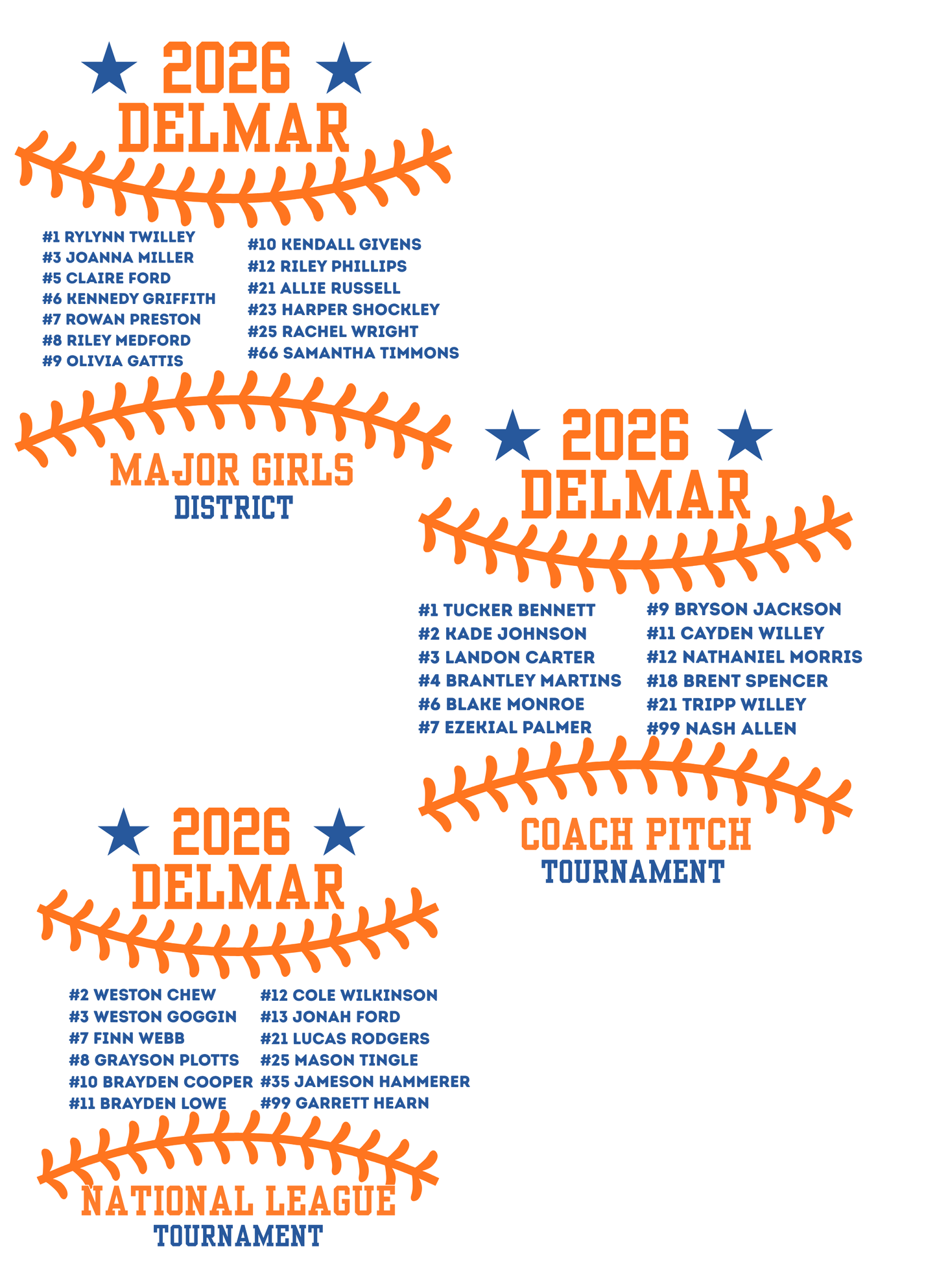 Delmar Little League - 2026 Allstar Fan Shirts