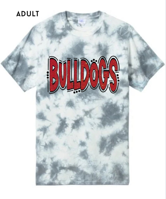 Bulldog Tie Dye - Black and White