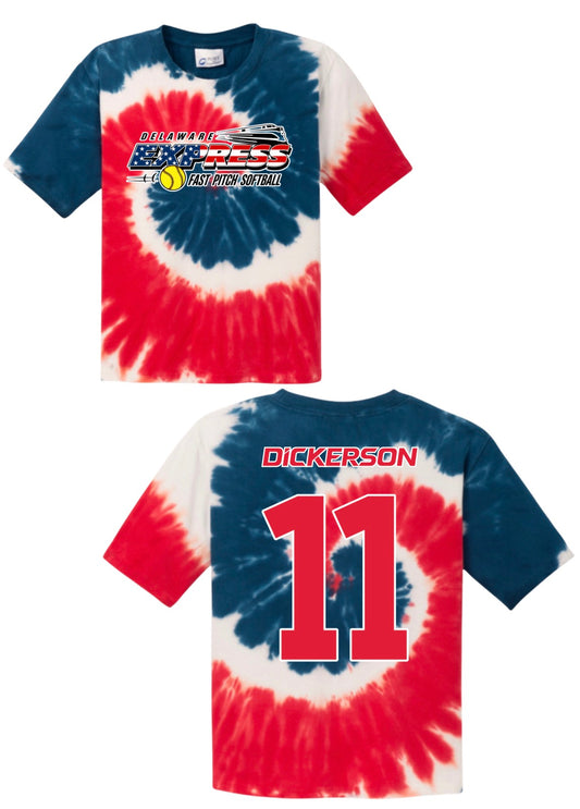 Delaware Express Tie Dye - Red, White and Blue