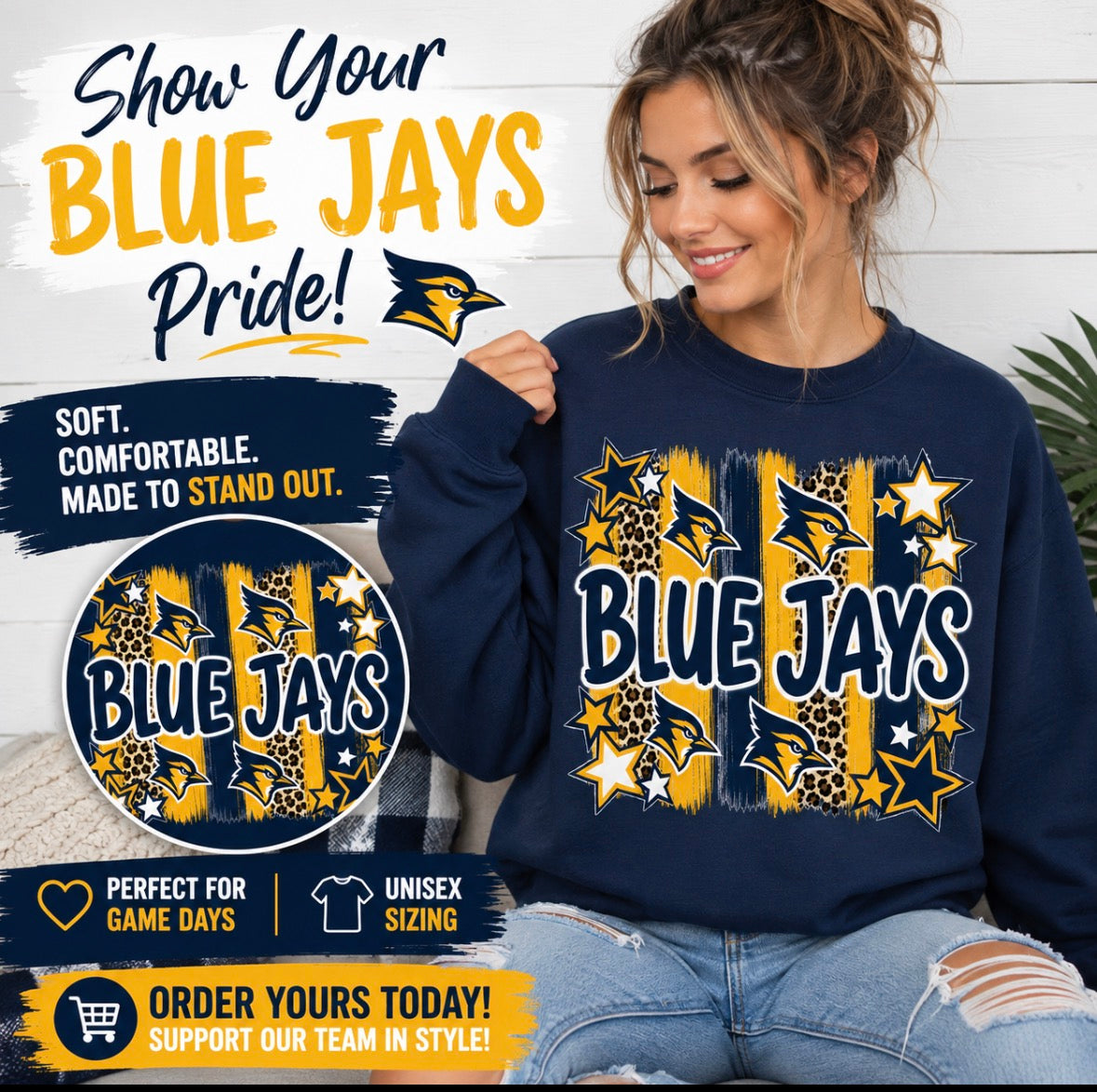 Blue Jays Leopard Print and Stars