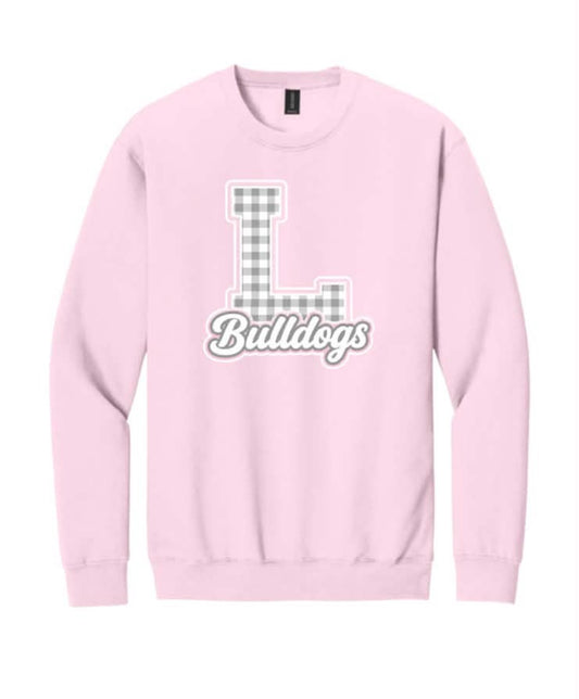 Checkered L Bulldogs - Pink
