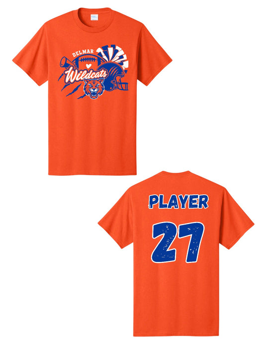 Delmar Wildcats Football and Cheer in Orange