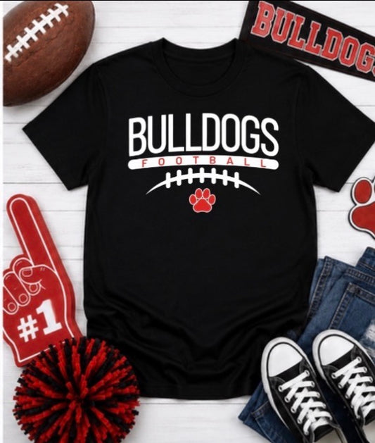 Bulldogs Football with Paw Print