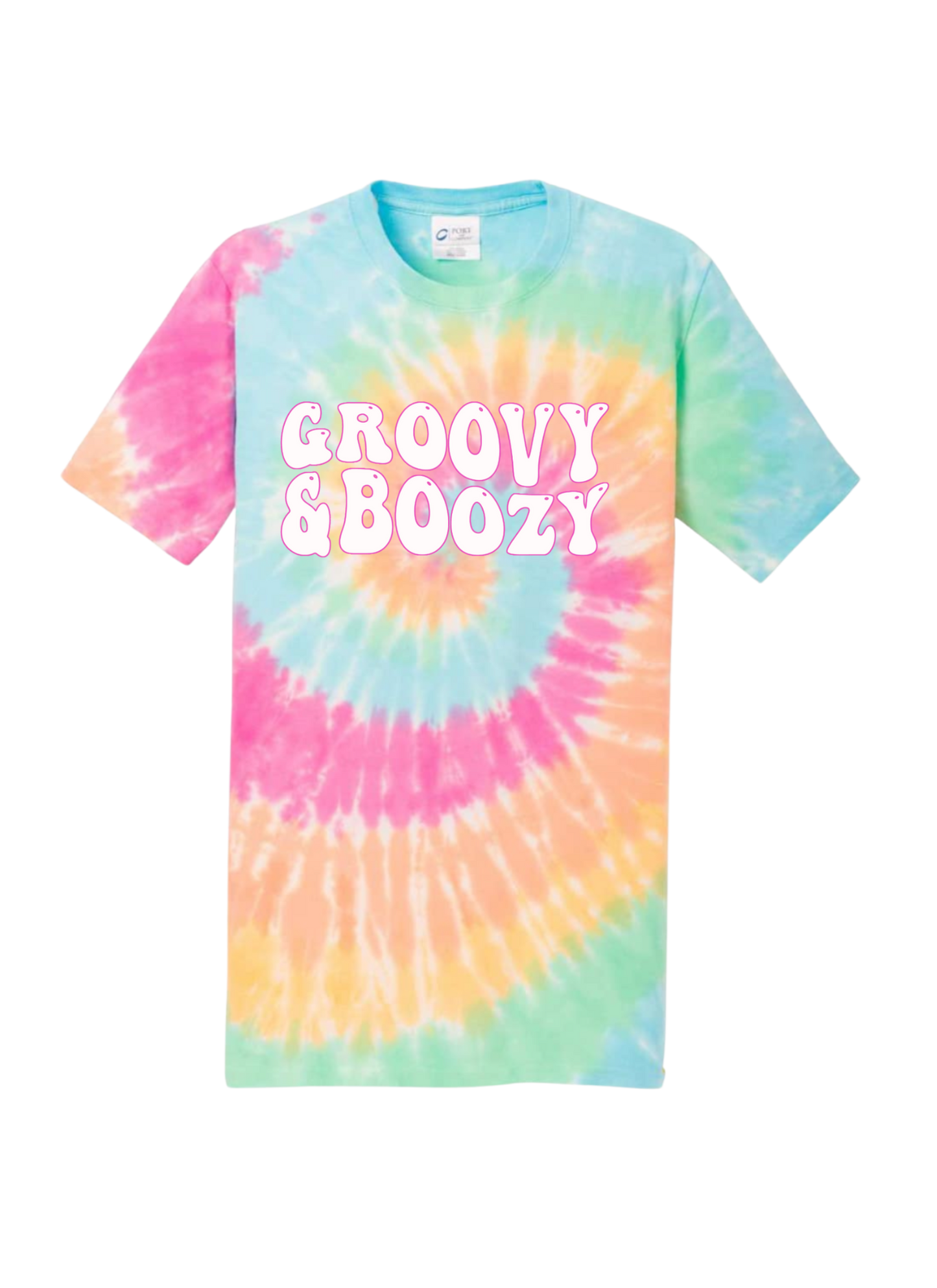 Groovy & Boozy on Tie-Dye Tee