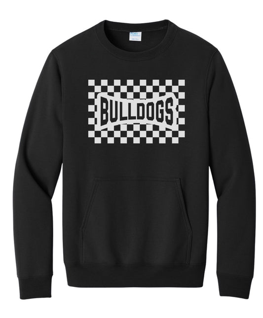 Bulldogs Checkered-Pocket Crewneck