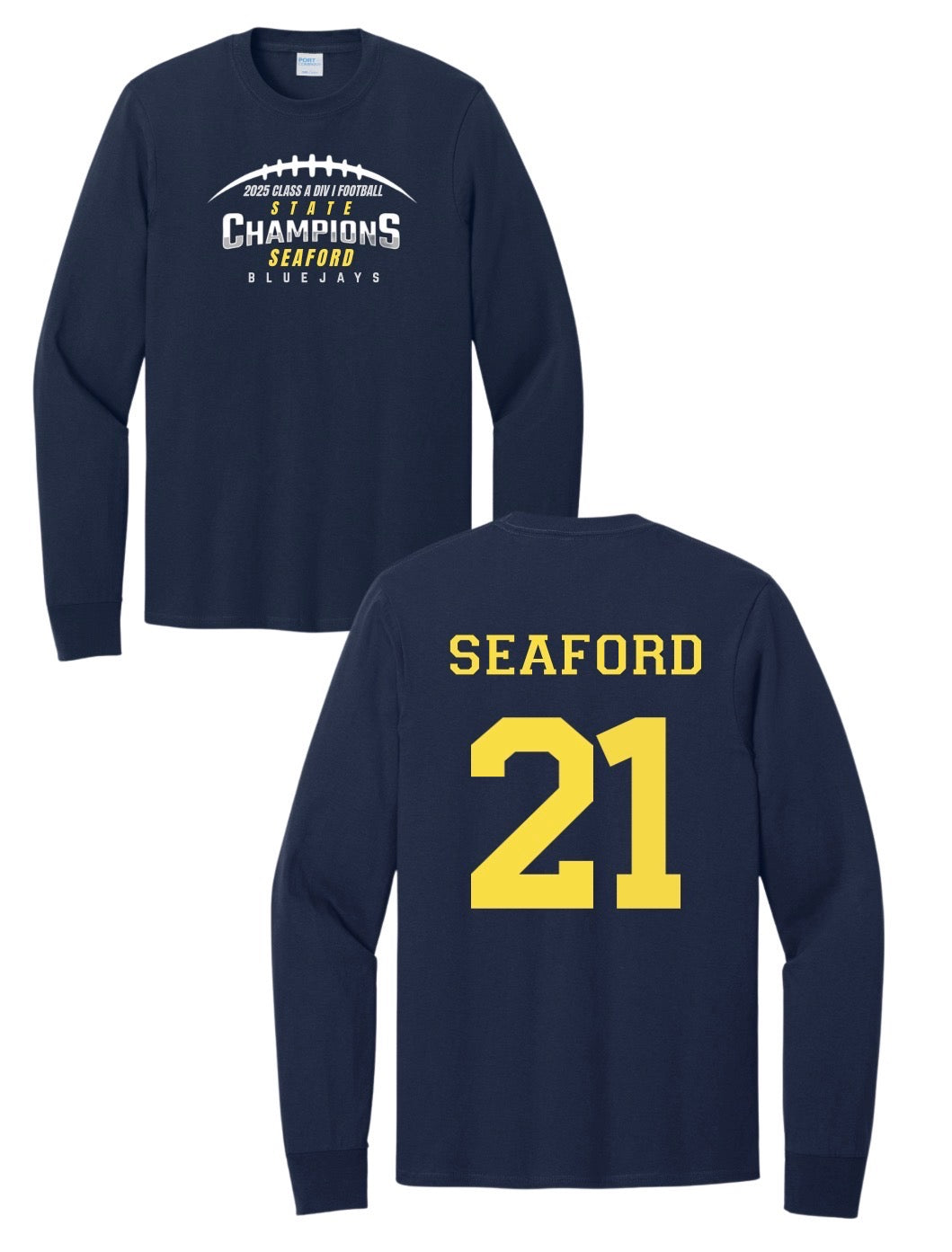 Seaford BlueJays 2025 State Champions Shirts