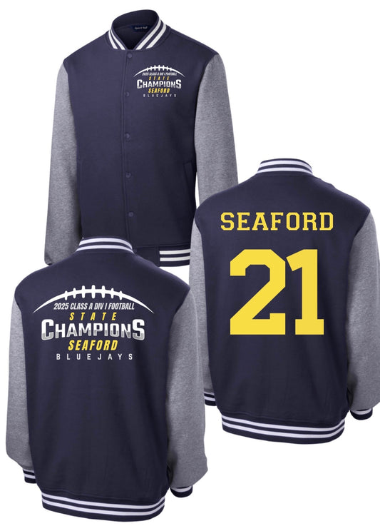 Seaford BlueJays 2025 State Champion ADULT Letterman Jacket