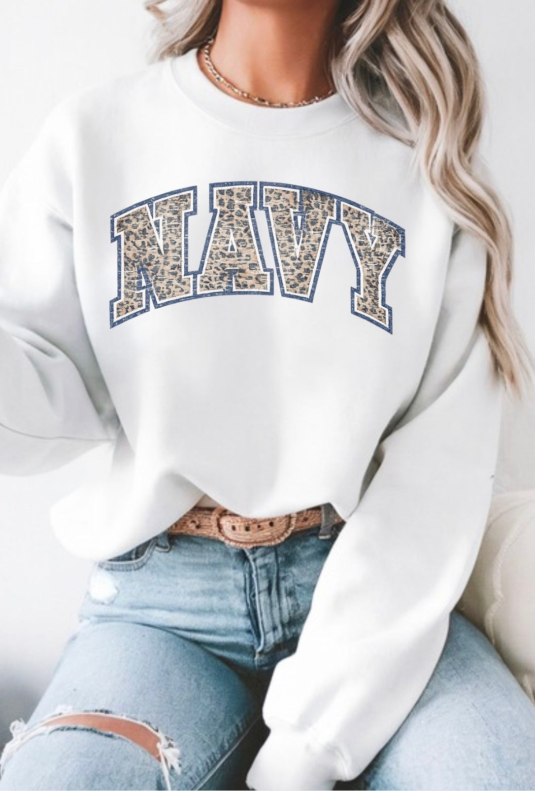 Navy Leopard Print