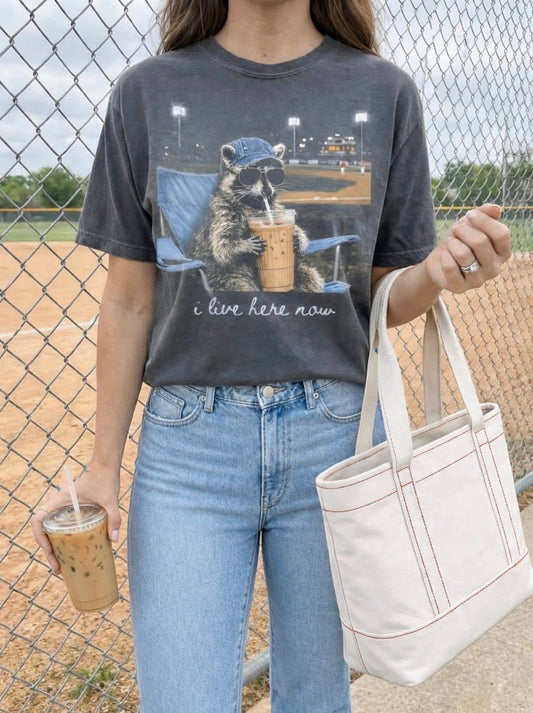 I Live Here Now on Comfort Colors Tee
