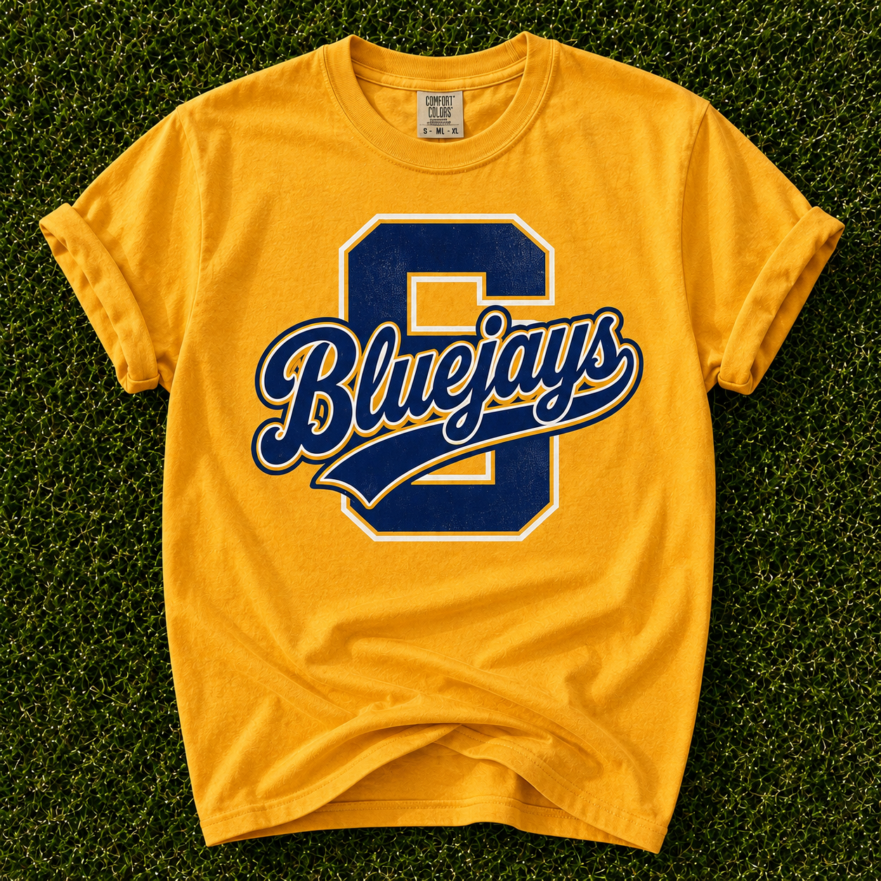 Seaford School Pride Letterman Tee on Comfort Colors