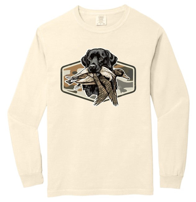 Black Lab with Duck and Camo