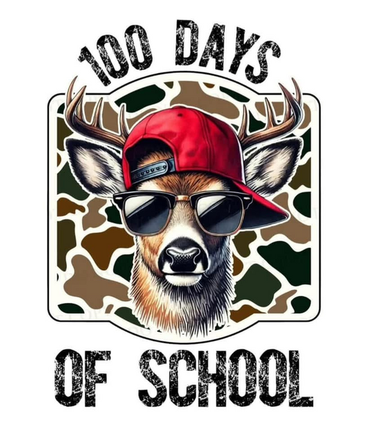100 Days of School Deer Red Hat